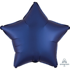 A Шар (19"/48 см) Звезда, Navy, Сатин, 1 шт.